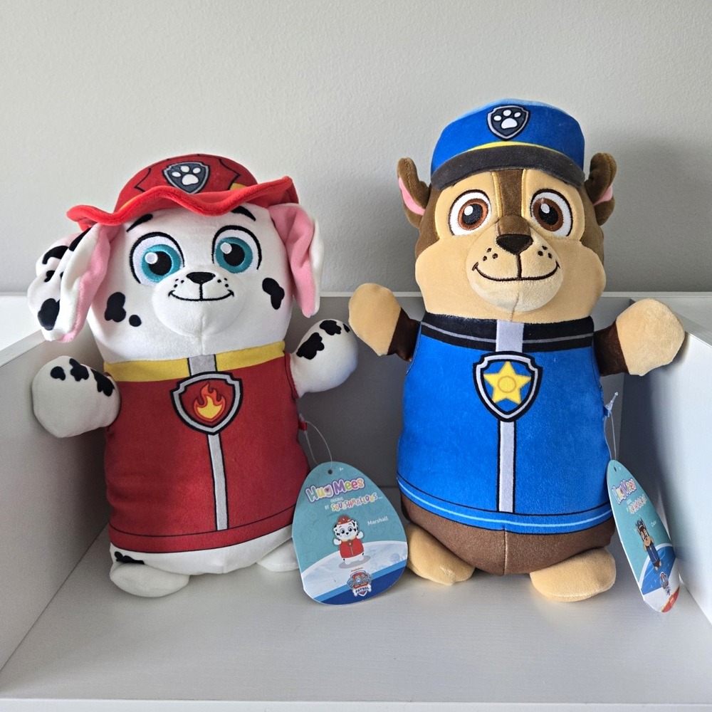 Squishmallows PAW Patrol HugMees Chase & Marshall Plush Set of 2